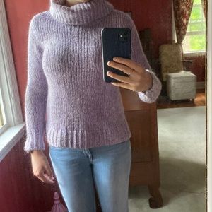 Talbots S Purple Sweater with Cowl Neck